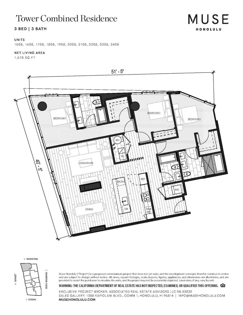 Muse Honolulu condo # 1608, Honolulu, Hawaii - photo 3 of 9
