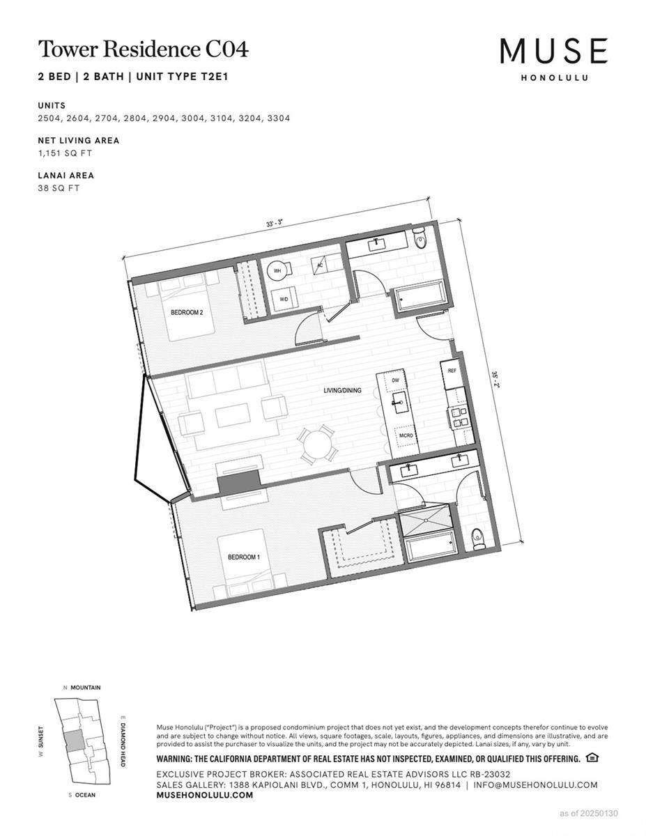 Muse Honolulu condo # 3304, Honolulu, Hawaii - photo 3 of 11