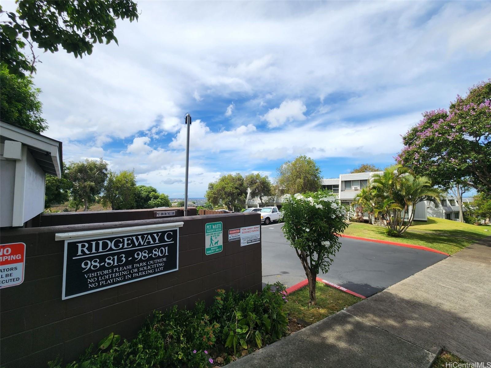 Ridgeway C C, 98801 Iho Place, Aiea Pearlridge townhouse Sold